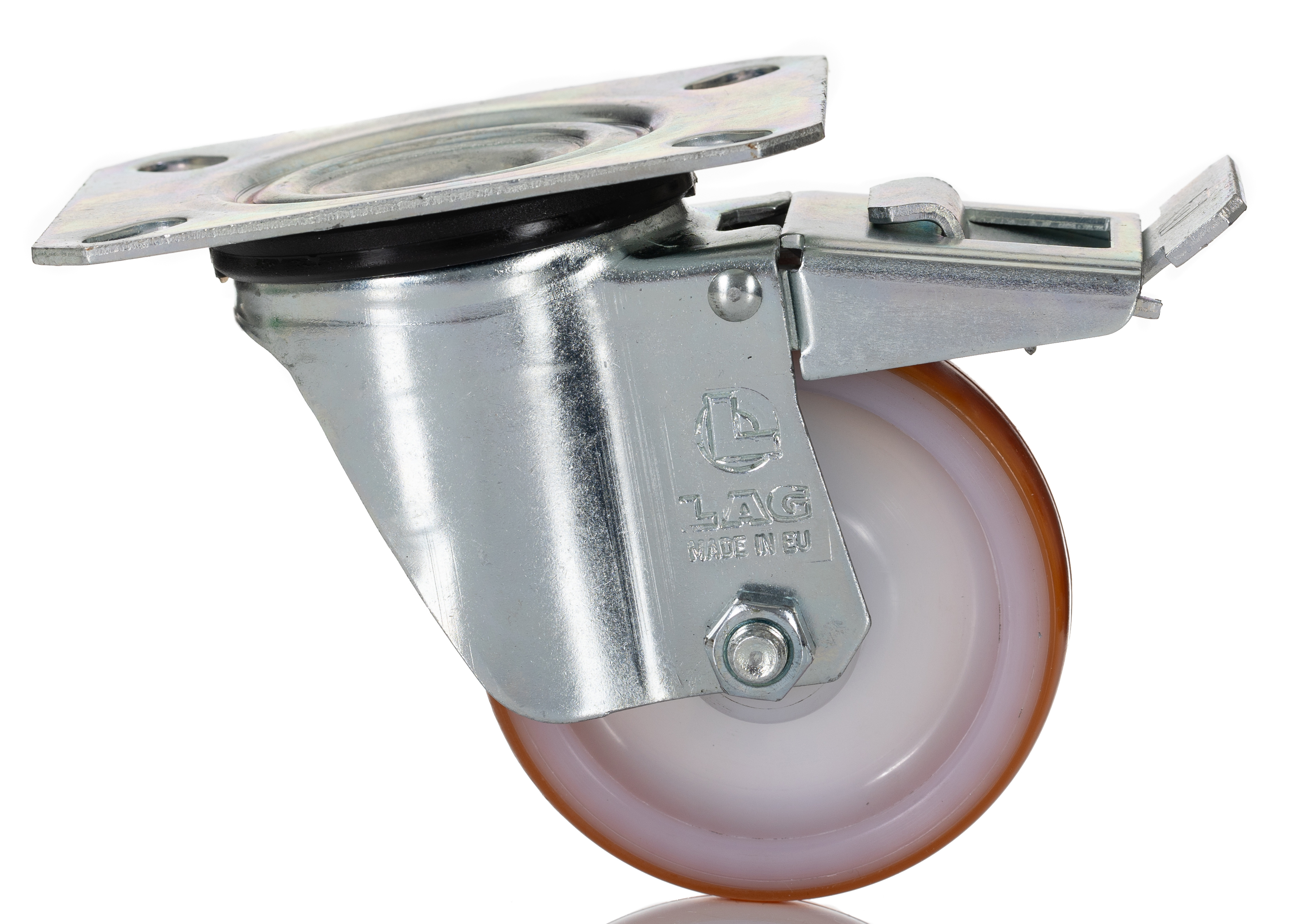 22052-fr LAG Braked Swivel Castor, 100 kg Capacity, 80 mm Wheel