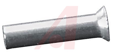 Altech Uninsulated Crimp Bootlace Ferrule, 6 mm Pin Length, 1.3 mm Pin Diameter from 20 AWG to 20 AWG Wire Size