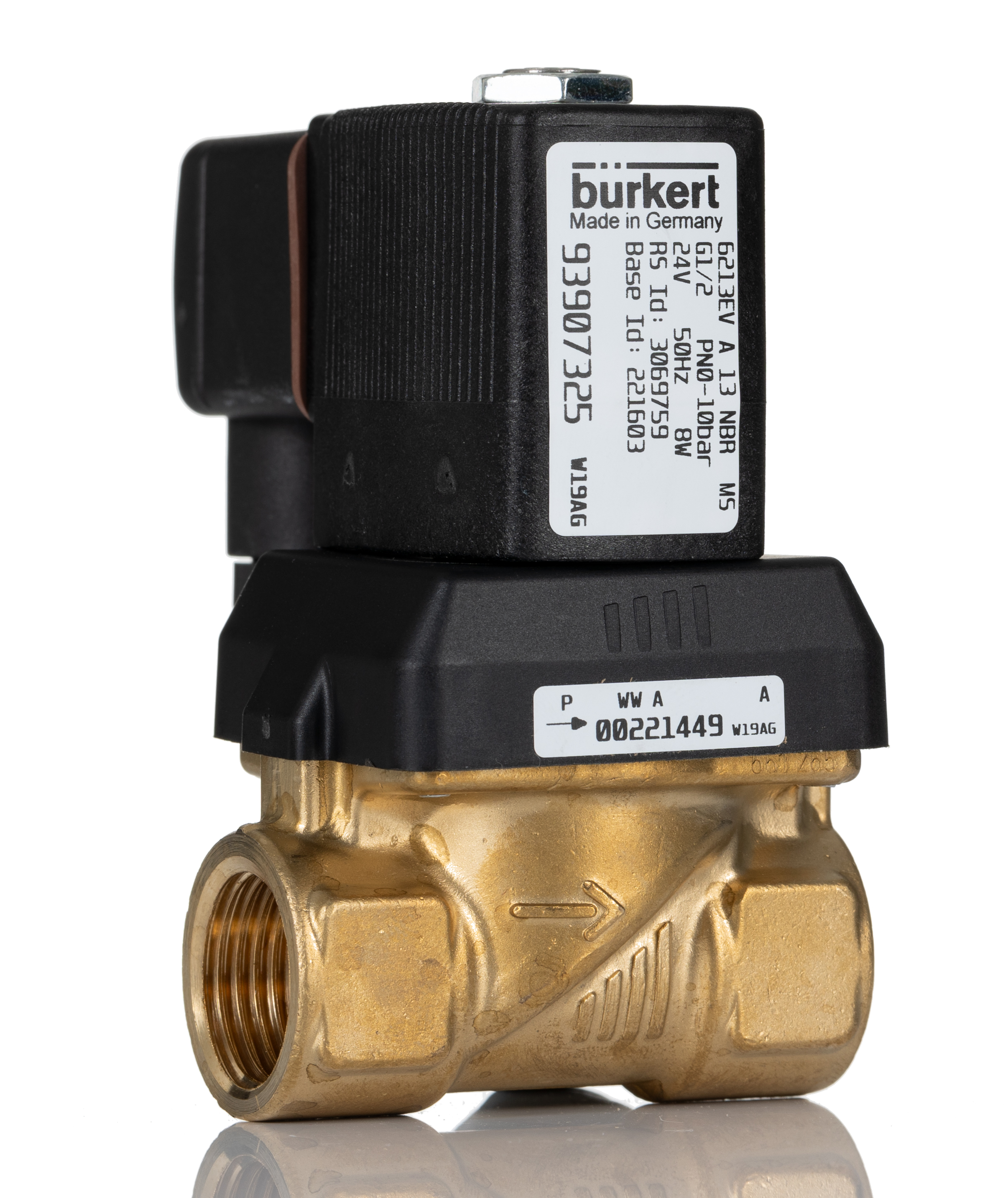 Burkert Solenoid Valve 221603, 2 Port, NC, 24V ac