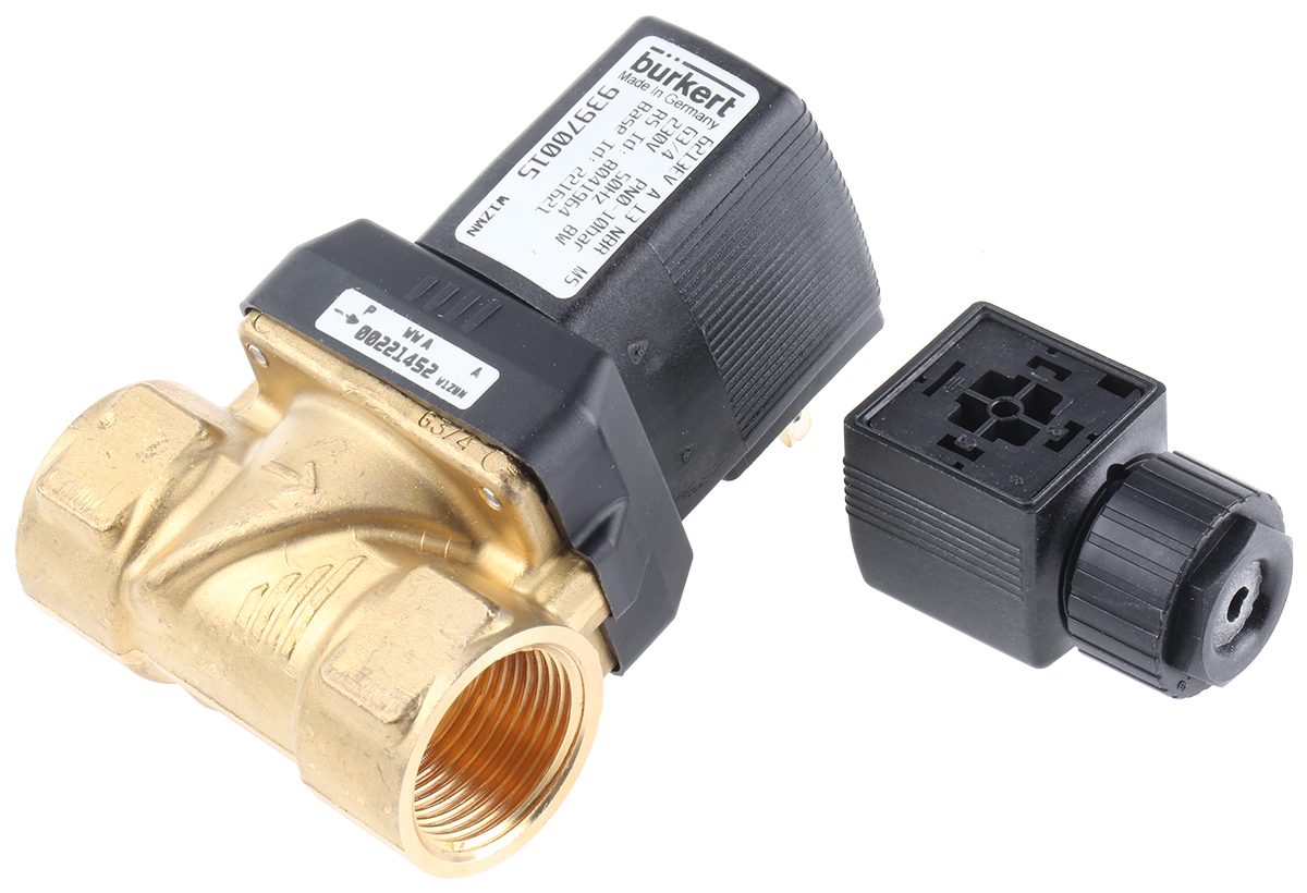 Burkert Solenoid Valve 221621, 2 Port, NC DN 10 to 65 mm, 230V ac