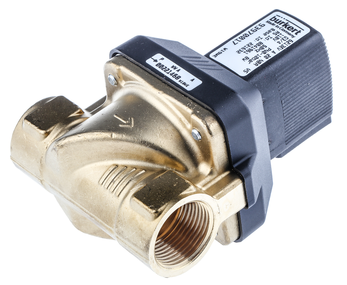 Burkert Solenoid Valve 221632, 2 Port, NC DN 10 to 65 mm, 110V ac, DN 10 to 65 mm