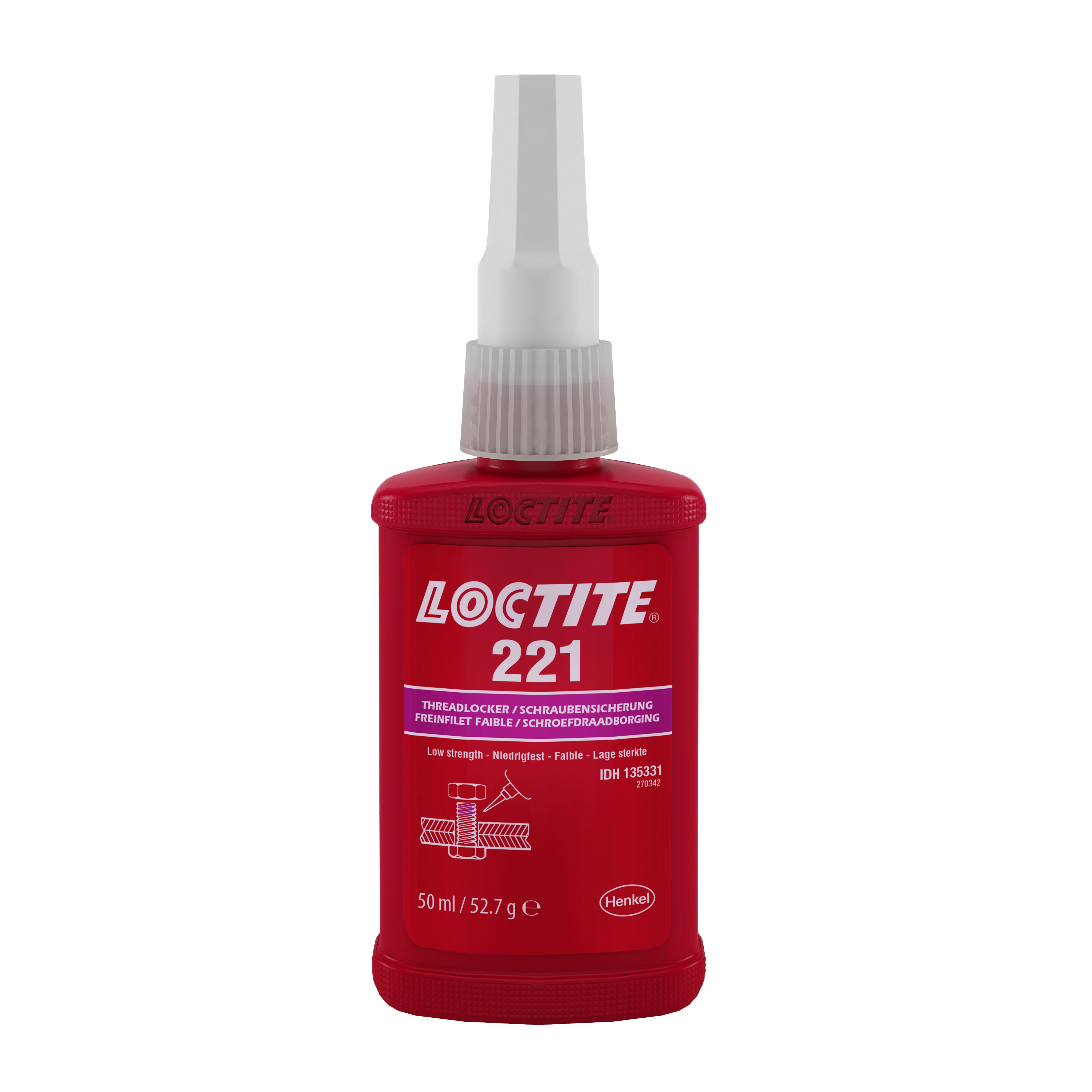 Loctite Loctite 221 Purple Threadlocking Adhesive, 50 ml Bottle, 24 h Cure Time