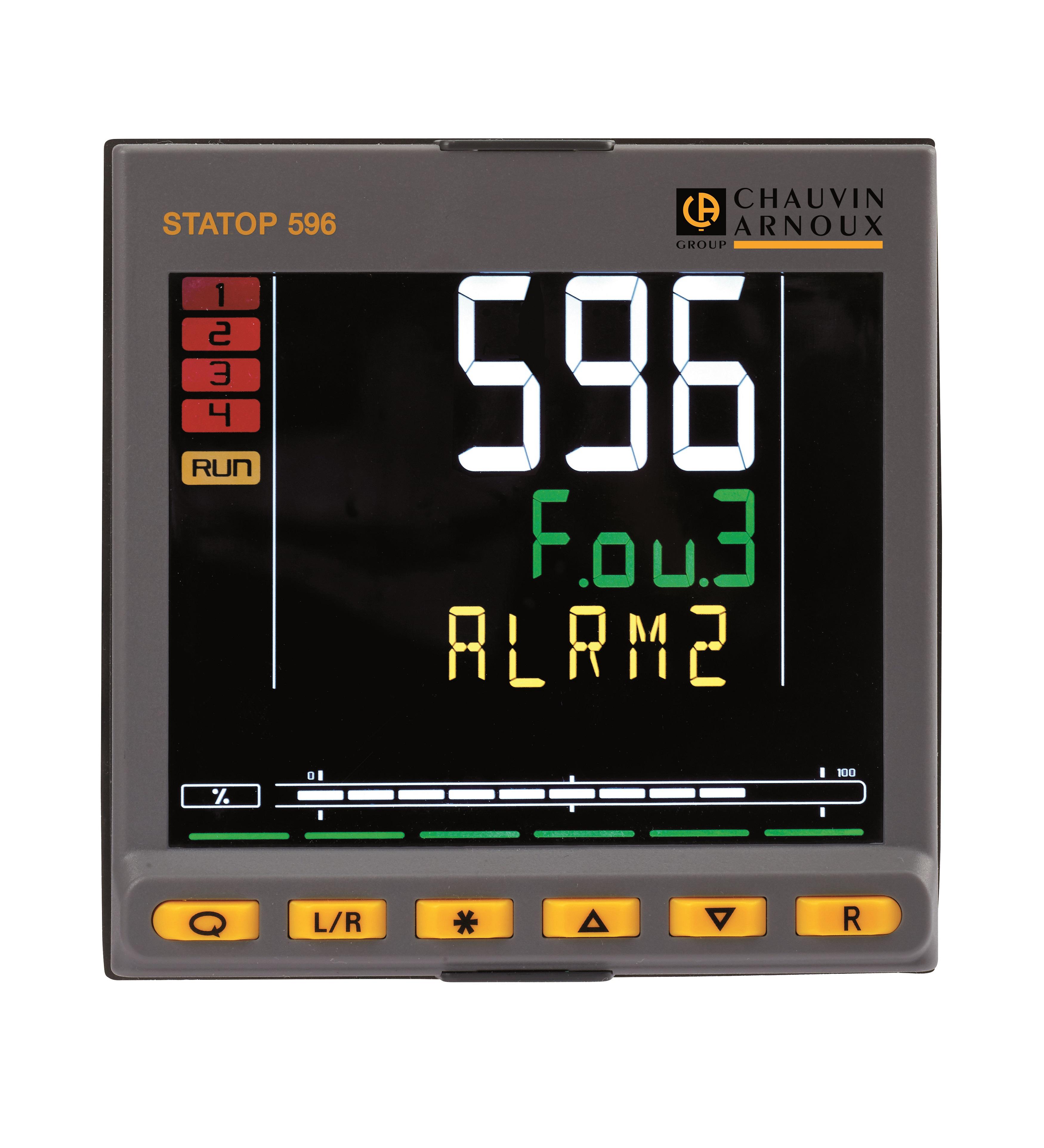 Pyro Controle STATOP 500 Panel Mount PID Temperature Controller, 96mm 1 dedicated Input, 4 Output Relay, 100 →