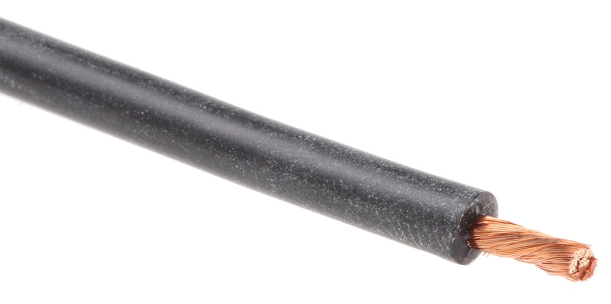 Hew Heinz Eilentropp SIFF Series Black Hook Up Wire, 15 AWG, 392, 5 m, Silicone Rubber