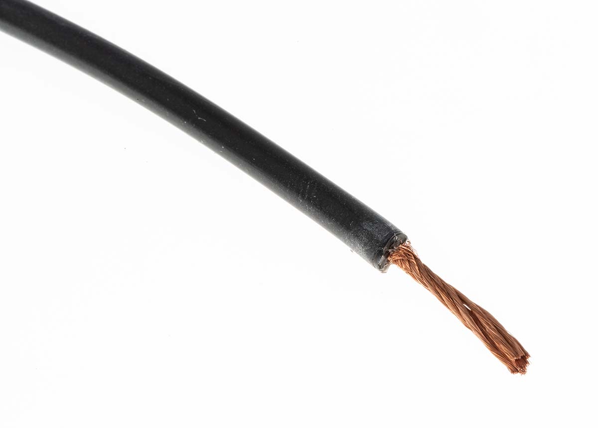 Hew Heinz Eilentropp SIFF Series Black Hook Up Wire, 15 AWG, 392, 20 m, Silicone Rubber