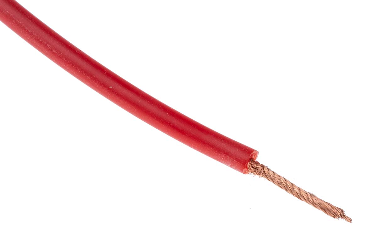 Hew Heinz Eilentropp SIFF Series Red Hook Up Wire, 15 AWG, 392, 20 m, Silicone Rubber