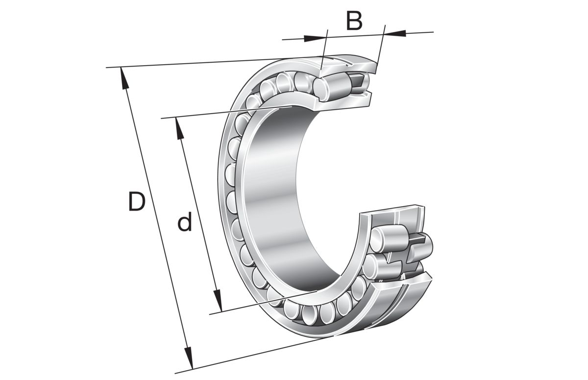 FAG 22220-E1A-XL-M Cylindrical 100 mm ID Spherical Roller Bearing, 180 mm OD