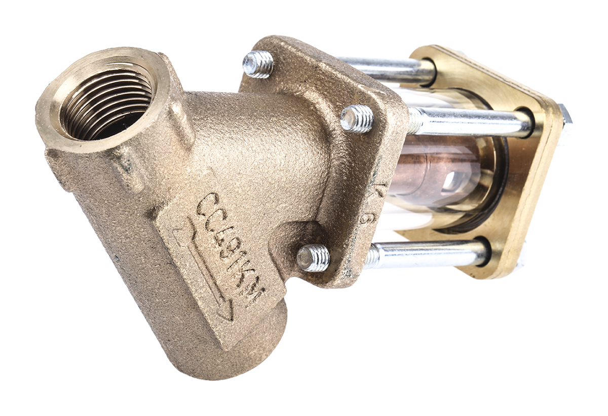Spirax Sarco Bronze Threaded Threaded Sight Glass Check Valve 1/2 in, 3.6 bar