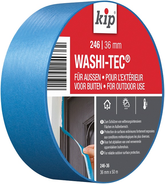 KIP 246-36 Blue WASHI TEC OUTDOOR, KIP 246 Masking Tape 36mm x 50 m