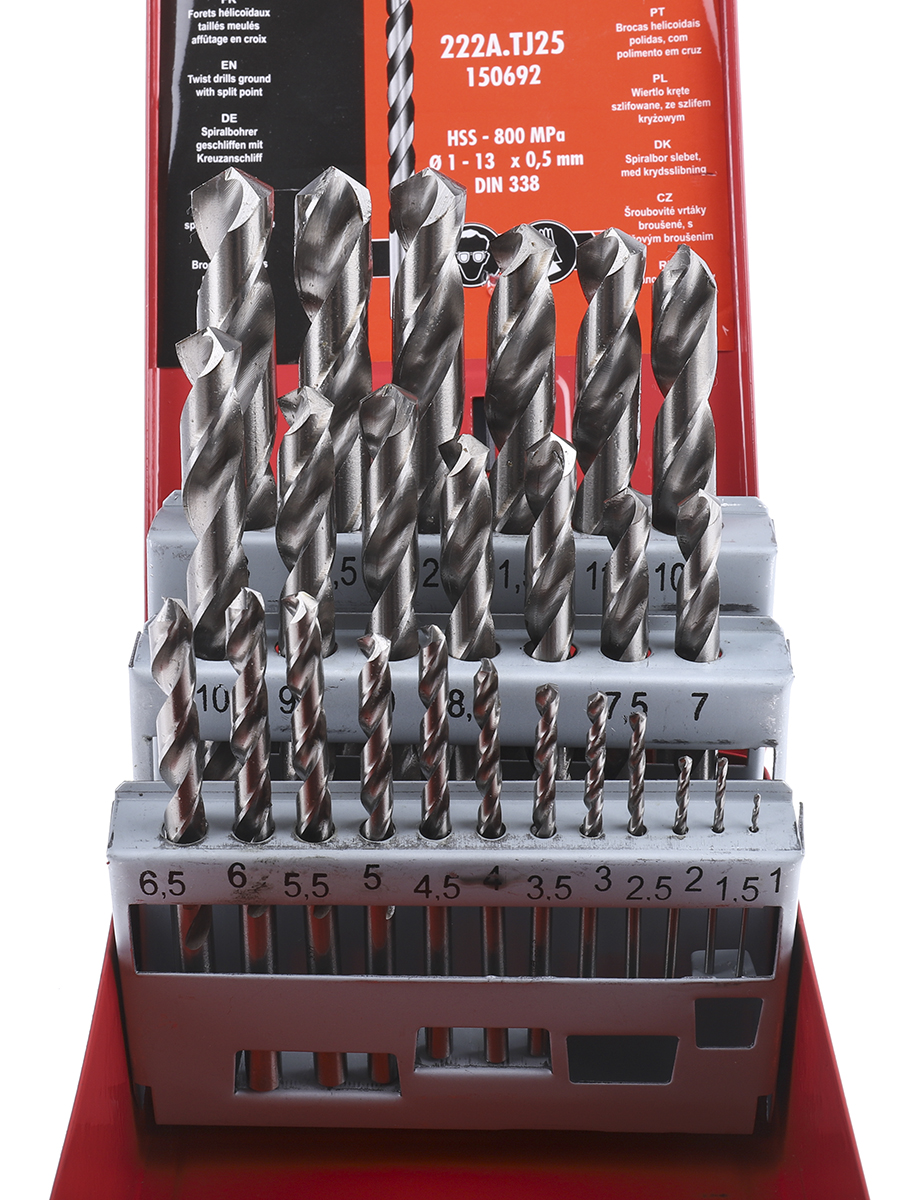 222atj25 Facom 25-Piece Twist Lock Set for Aluminium Alloy, Grey Cast Iron, Stainless Steel, For Steel Up to 800 Mpa, 13 mm Max,
