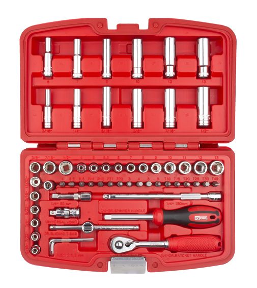 RS PRO 60-Piece 1/4 in Standard Socket Set