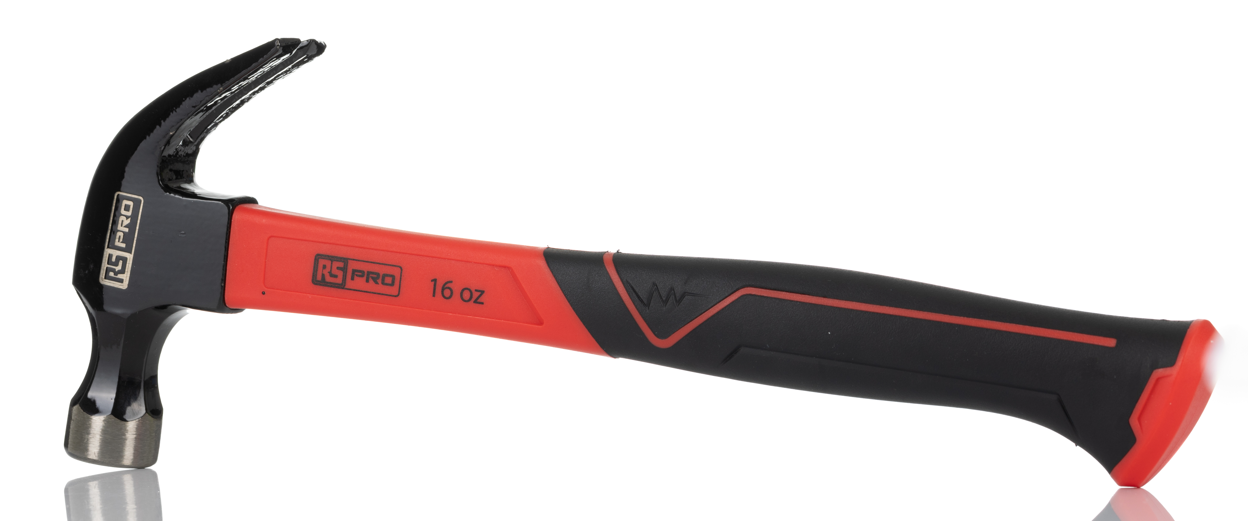 RS PRO Carbon Steel Head Claw Hammer with Fibreglass Handle, 450 g