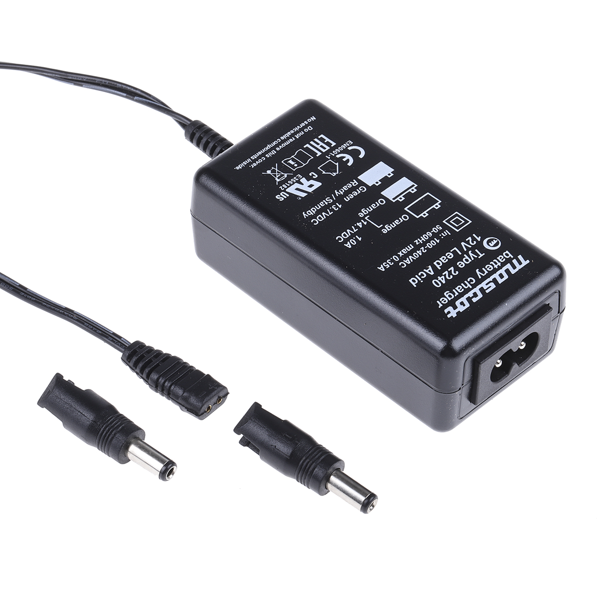 Mascot 2240-2241 Battery Charger For 12V, Lead Acid 1.3 A with 2-Pin (IEC) plug Switch Mode Power Supply