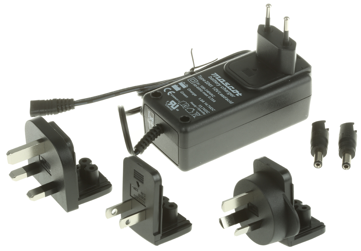 Mascot 2240 Battery Charger For 12V, Lead Acid 1.3 A with UK, EU, US, AUS plug Lead Acid