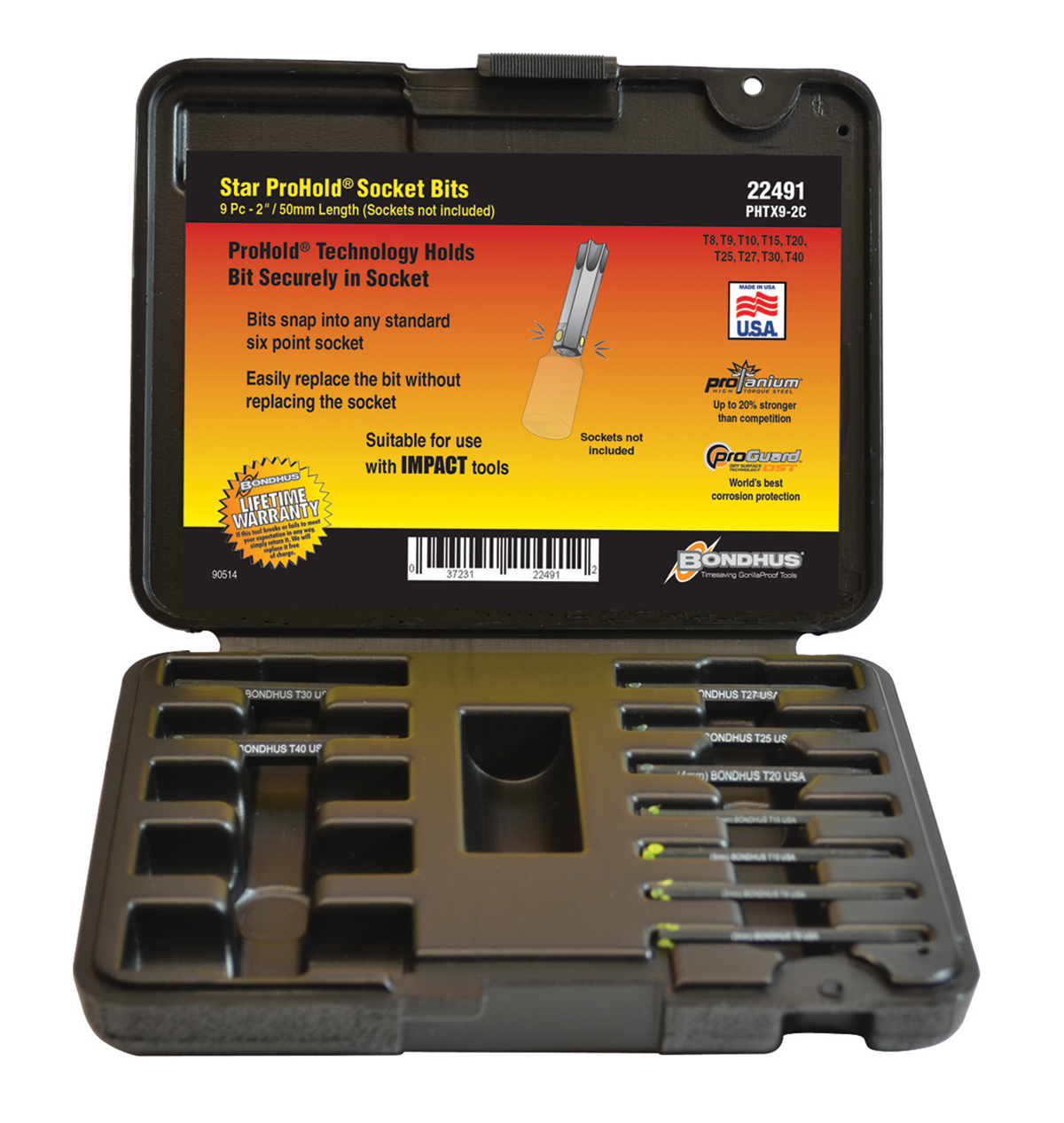 Bondhus 9-Piece Torx Key Set, Long, Short Arm