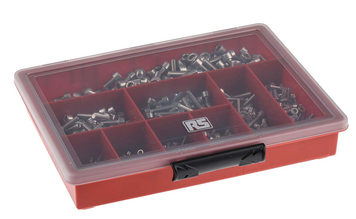 225-3357 RS PRO Stainless Steel 545 Piece Hex Socket Drive Machine Screw Drive Screw/Bolt Kit