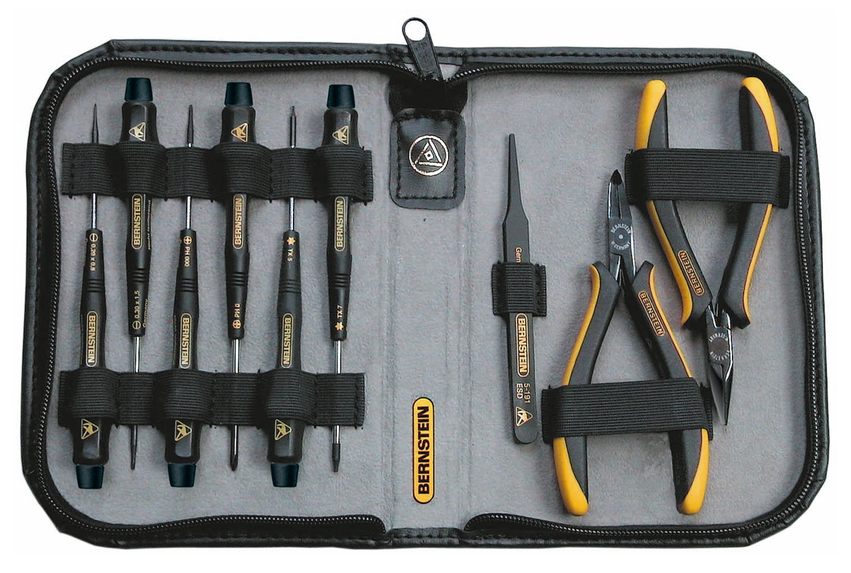 Bernstein 9 Piece ESD Tool Kit Tool Kit with Pouch VDE/1000V Approved
