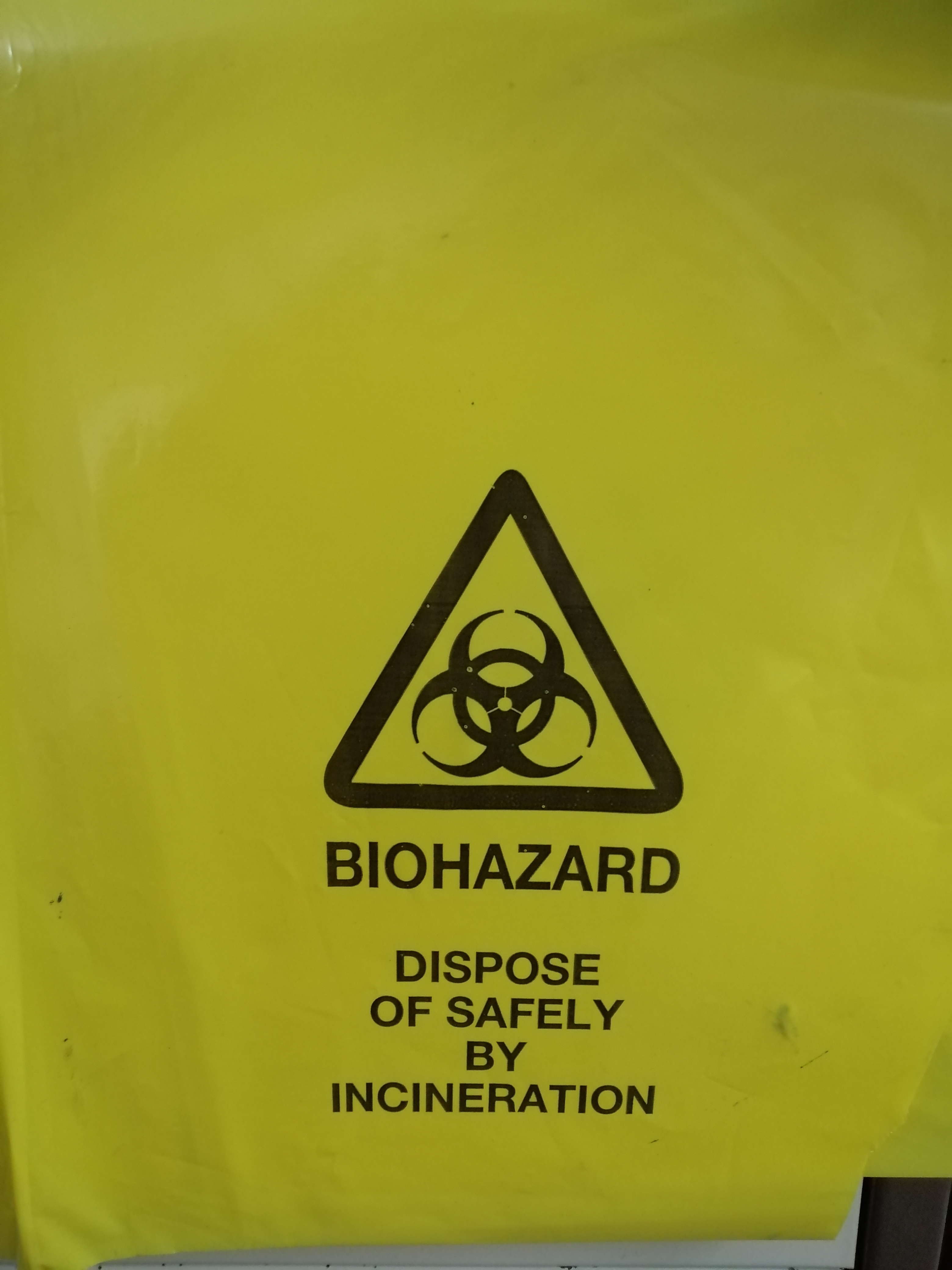 Proton Yellow Polyethylene Bio-Hazard Waste Bag, 0.063 mm Thickness, 2500 Per Pack per Package