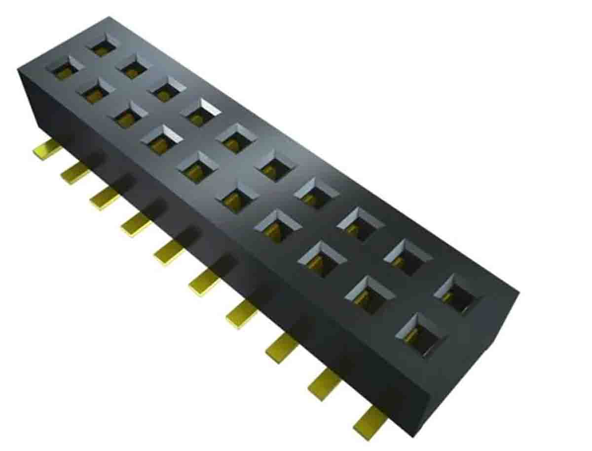 Samtec CLP Series Horizontal Surface Mount PCB Socket, 3-Contact, 2-Row, 1.27mm Pitch, Press-In Termination