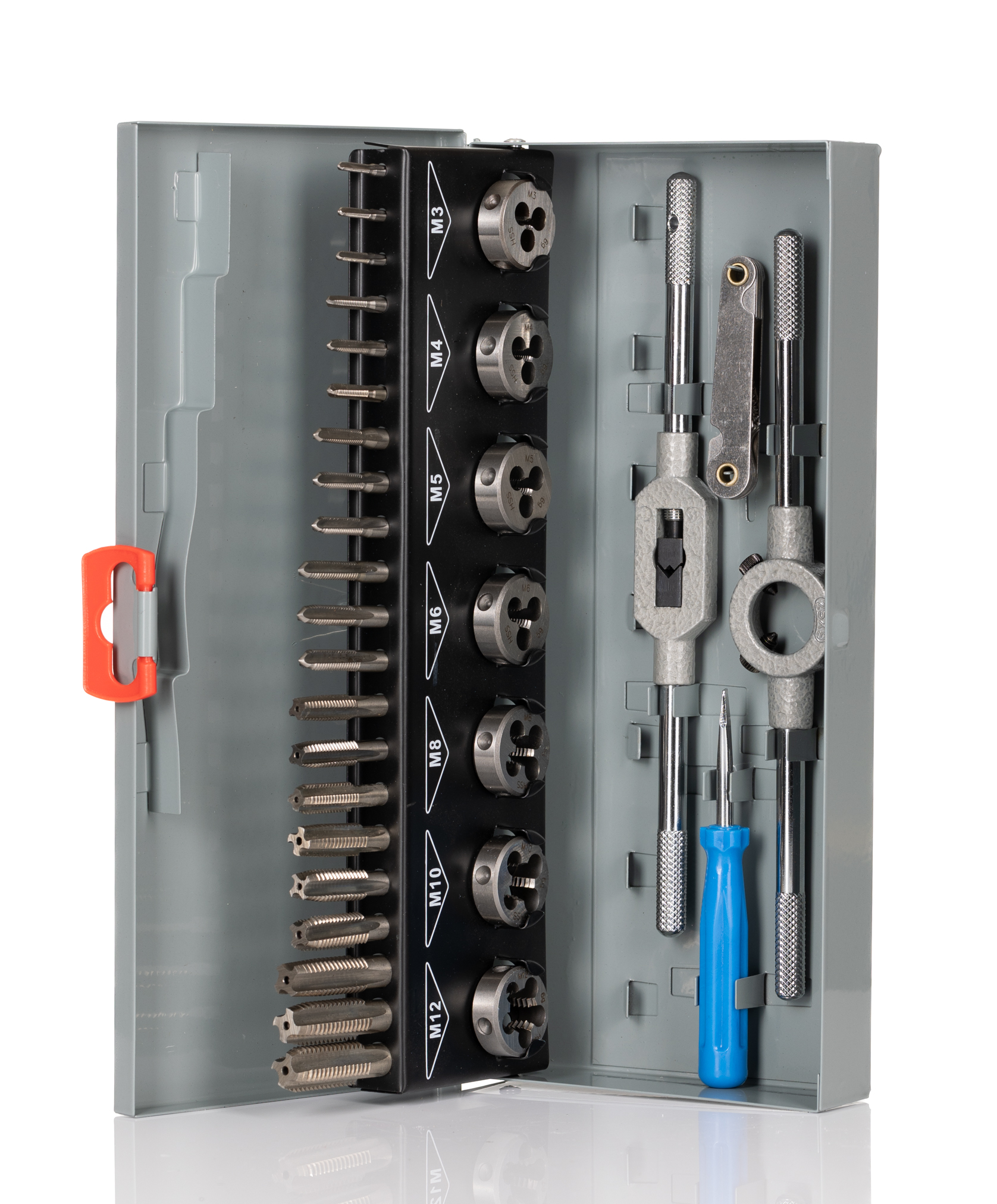 RS PRO 32-Piece HSS Tap & Die Set, M3 - M12 Taps, M3 - M12 Dies