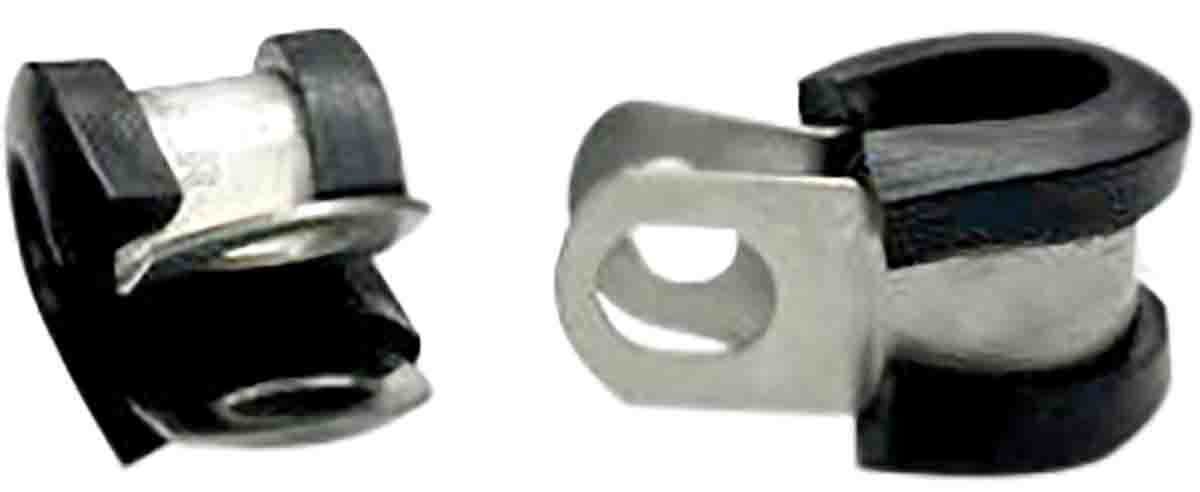 RS PRO 5 mm ID Black, Zinc, Stainless Steel P-Clip