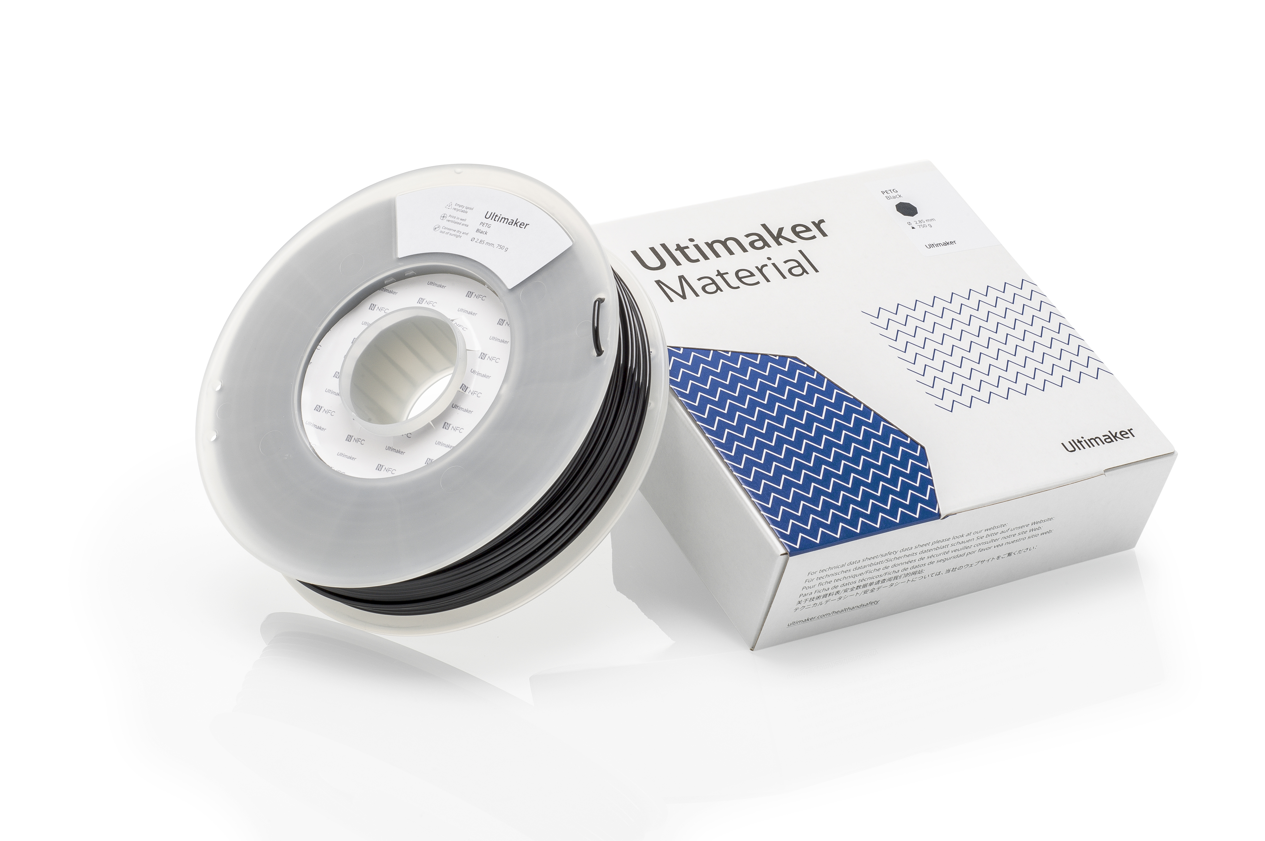 Ultimaker 2.85 mm Black PET-G 3D Printer Filament, 750 g
