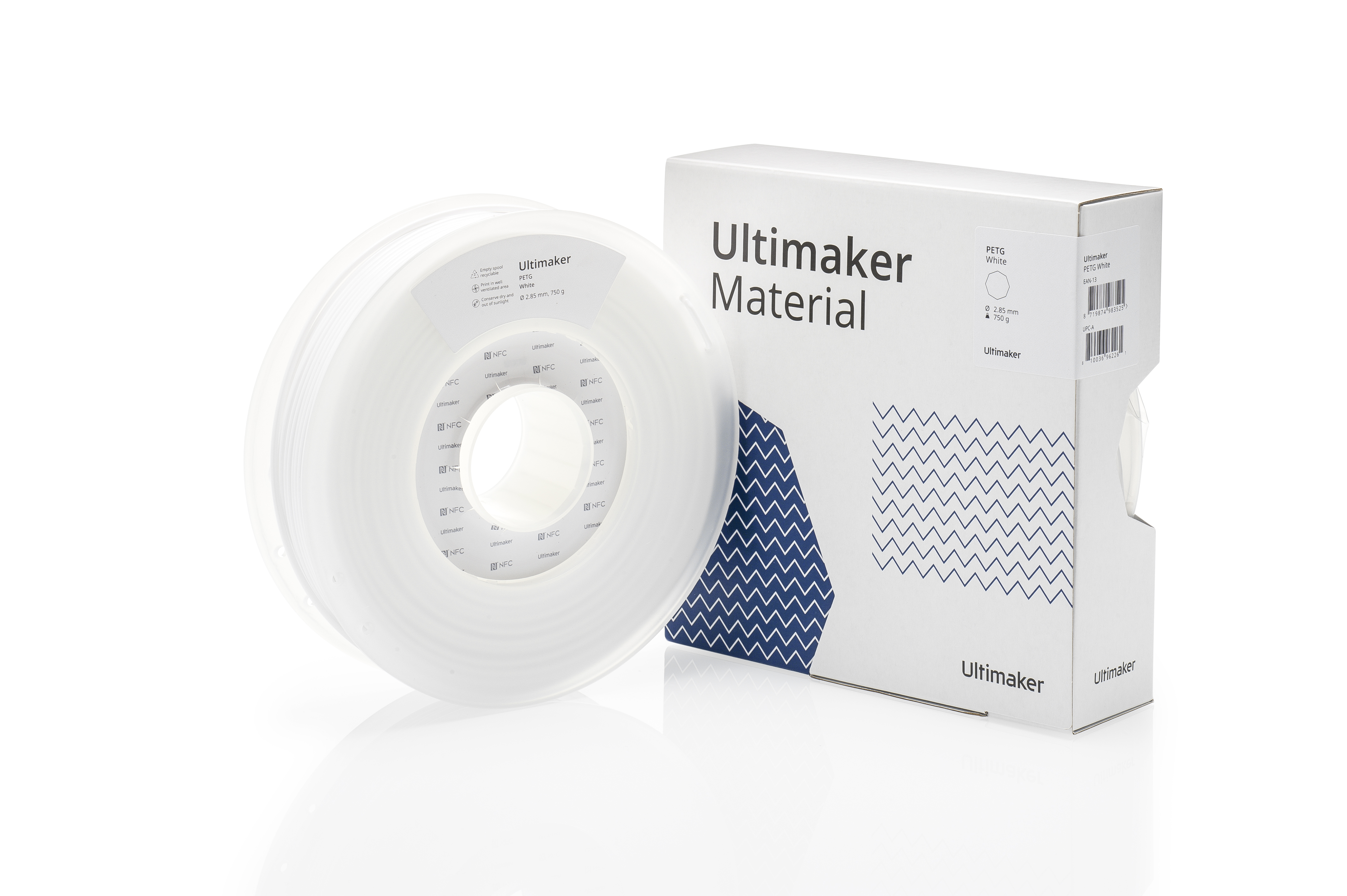 Ultimaker 2.85 mm White PET-G 3D Printer Filament, 750 g