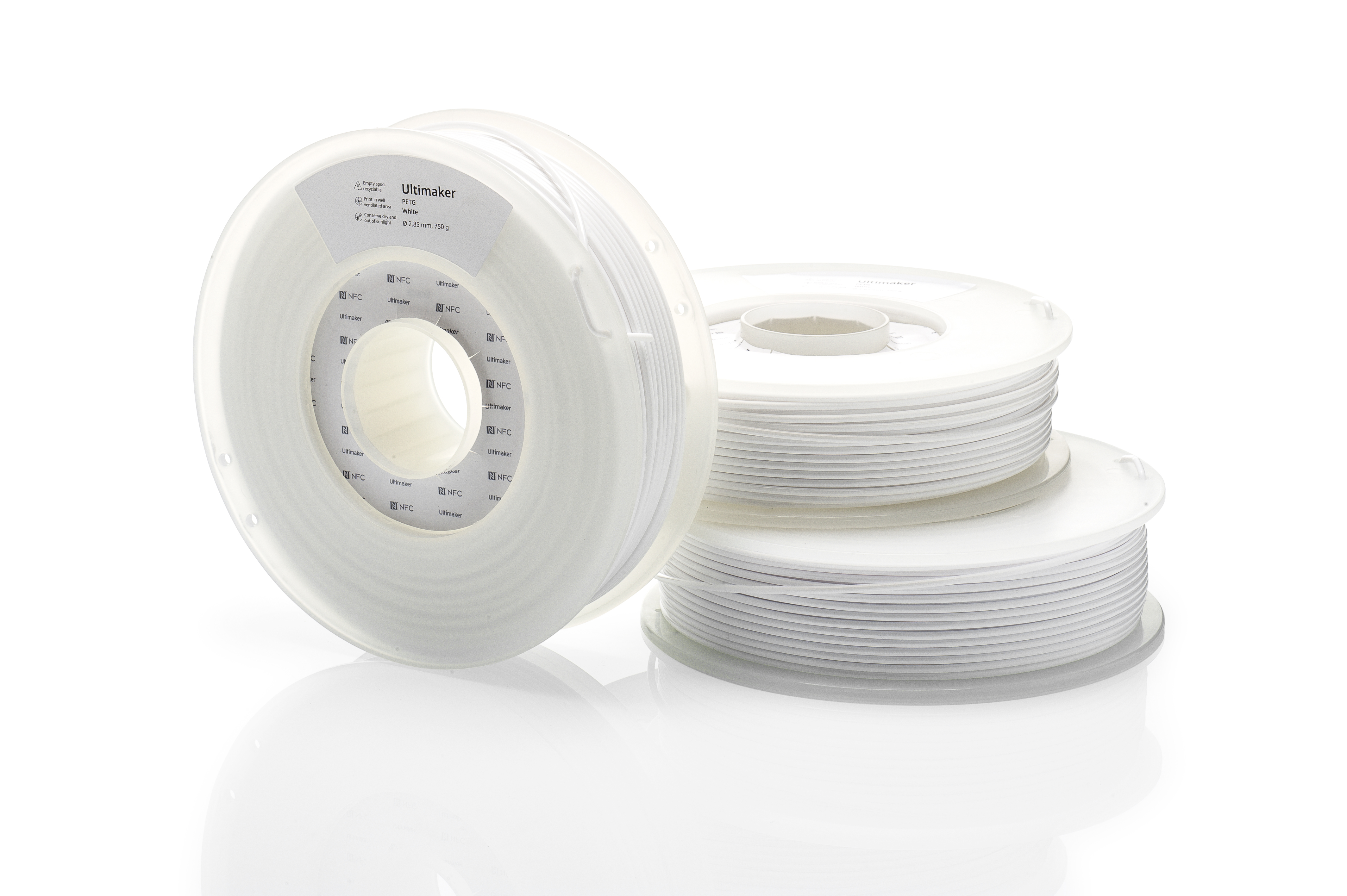 227293 Ultimaker 2.85 mm White PET-G 3D Printer Filament, 750 g