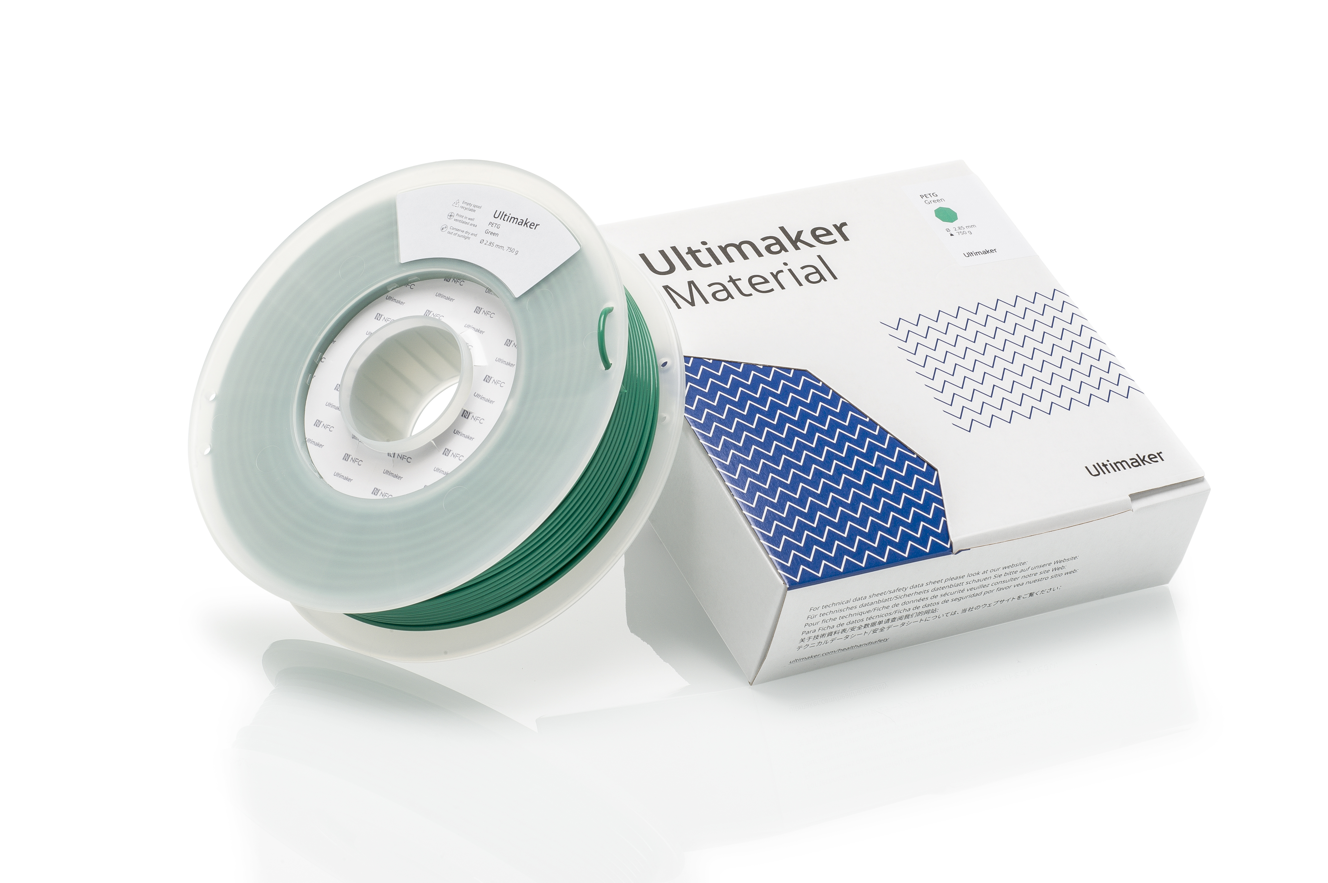 Ultimaker 2.85 mm Green PET-G 3D Printer Filament, 750 g