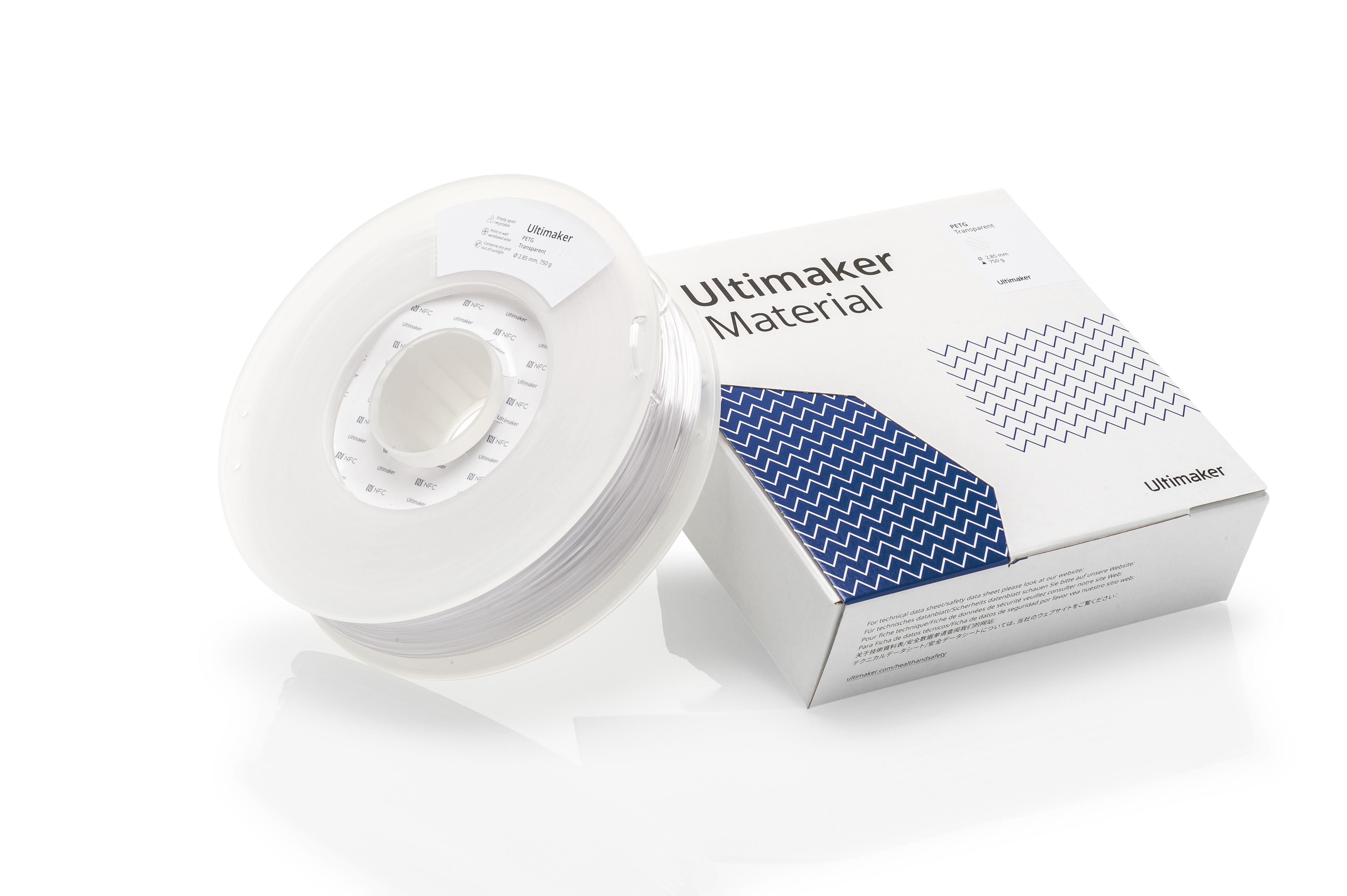 Ultimaker 2.85 mm Transparent PET-G 3D Printer Filament, 750 g
