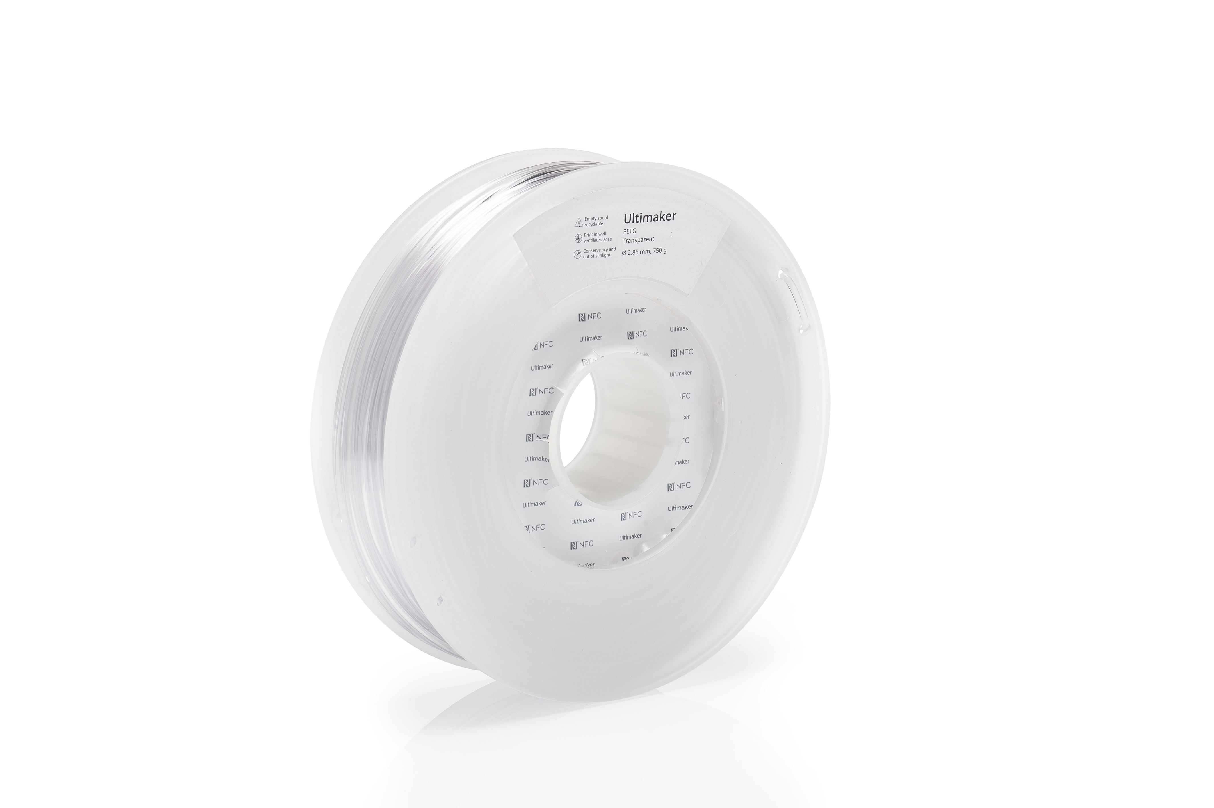 227332 Ultimaker 2.85 mm Transparent PET-G 3D Printer Filament, 750 g
