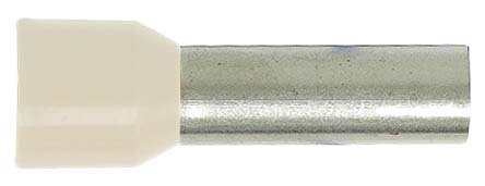 Altech Insulated Crimp Bootlace Ferrule, 18 mm Pin Length, 8.7 mm Pin Diameter, Beige from 2 AWG to 2 AWG Wire Size