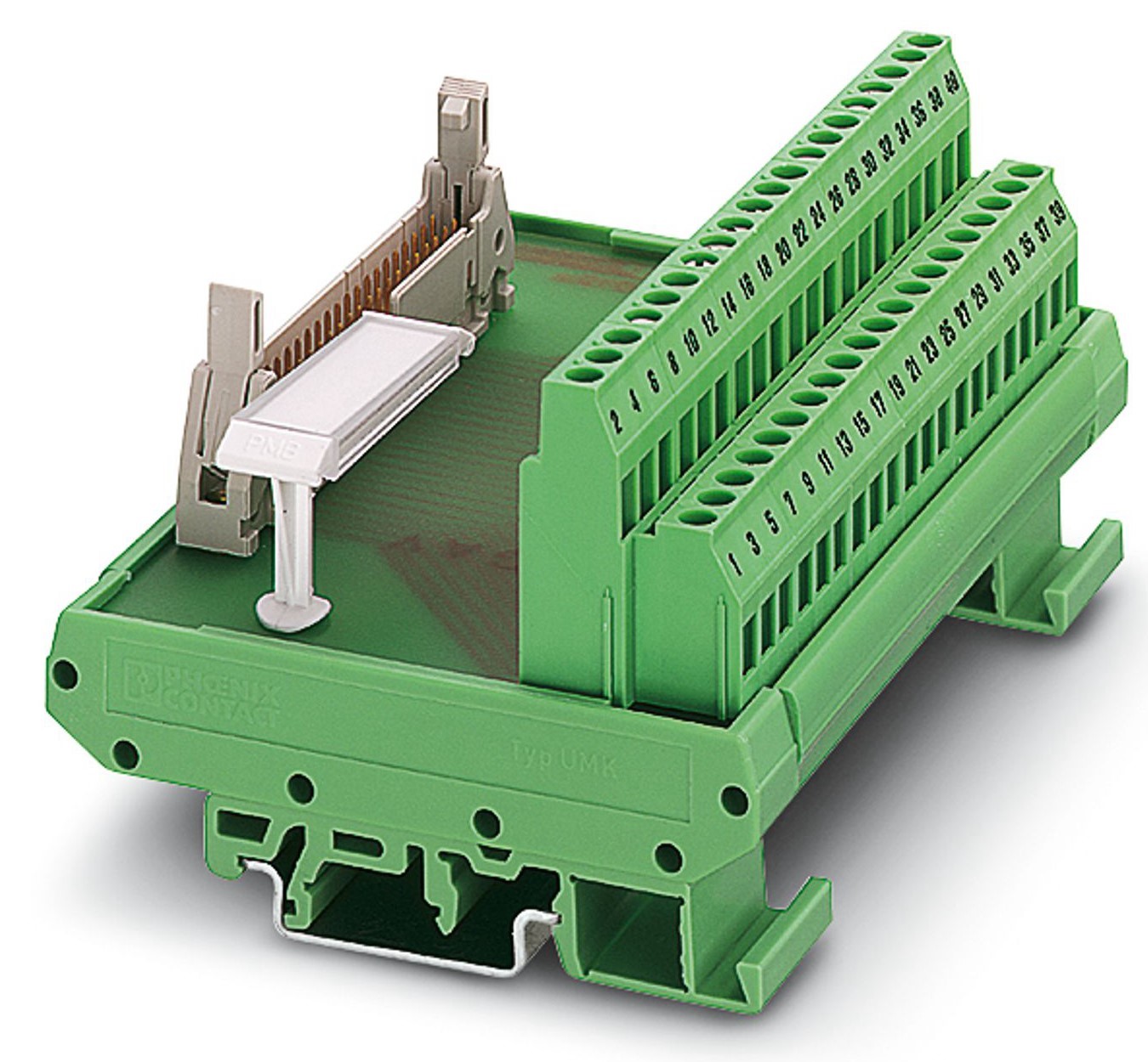 Phoenix Contact 16-Contact Male Interface Module, Flat Ribbon Cable Connector, DIN Rail, 1A