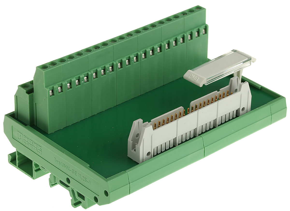 2281076 Phoenix Contact 40-Contact Male Interface Module, Flat Ribbon Cable Connector, DIN Rail, 1A