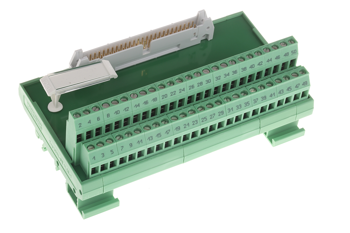 Phoenix Contact 50-Contact Male Interface Module, Flat Ribbon Cable Connector, DIN Rail, 1A
