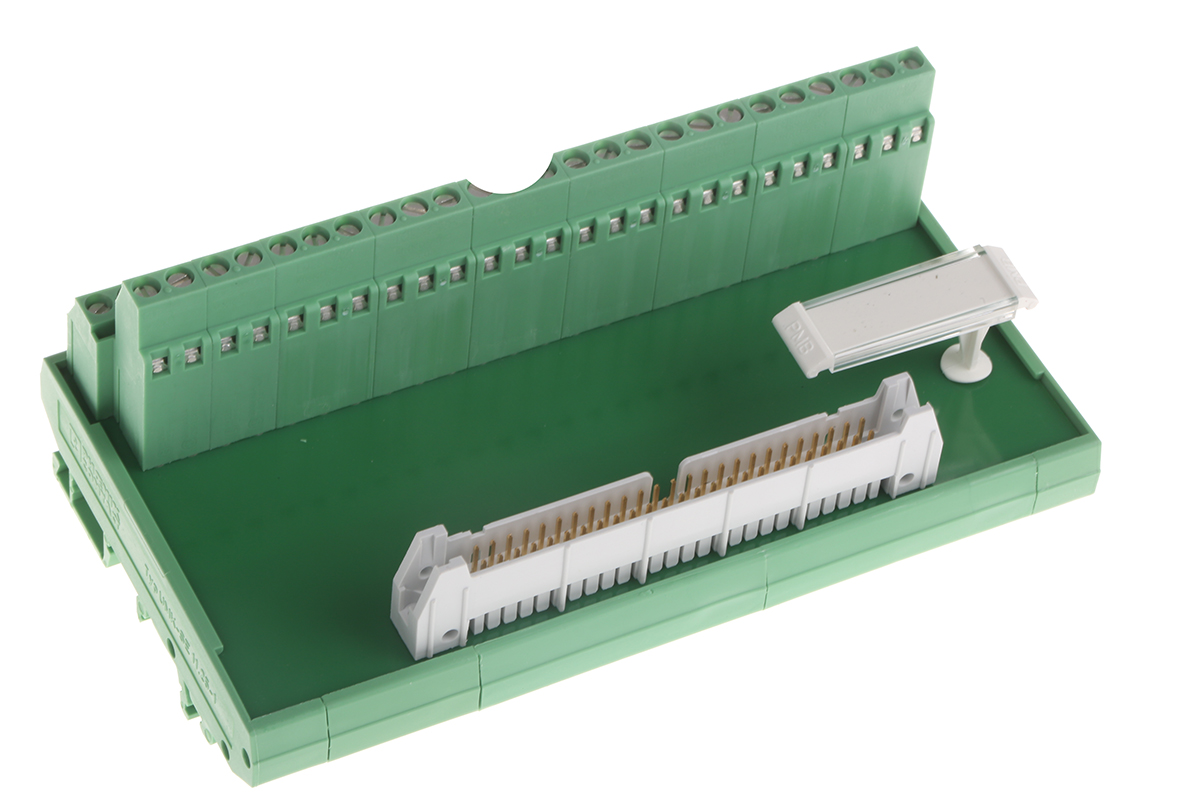 2281089 Phoenix Contact 50-Contact Male Interface Module, Flat Ribbon Cable Connector, DIN Rail, 1A