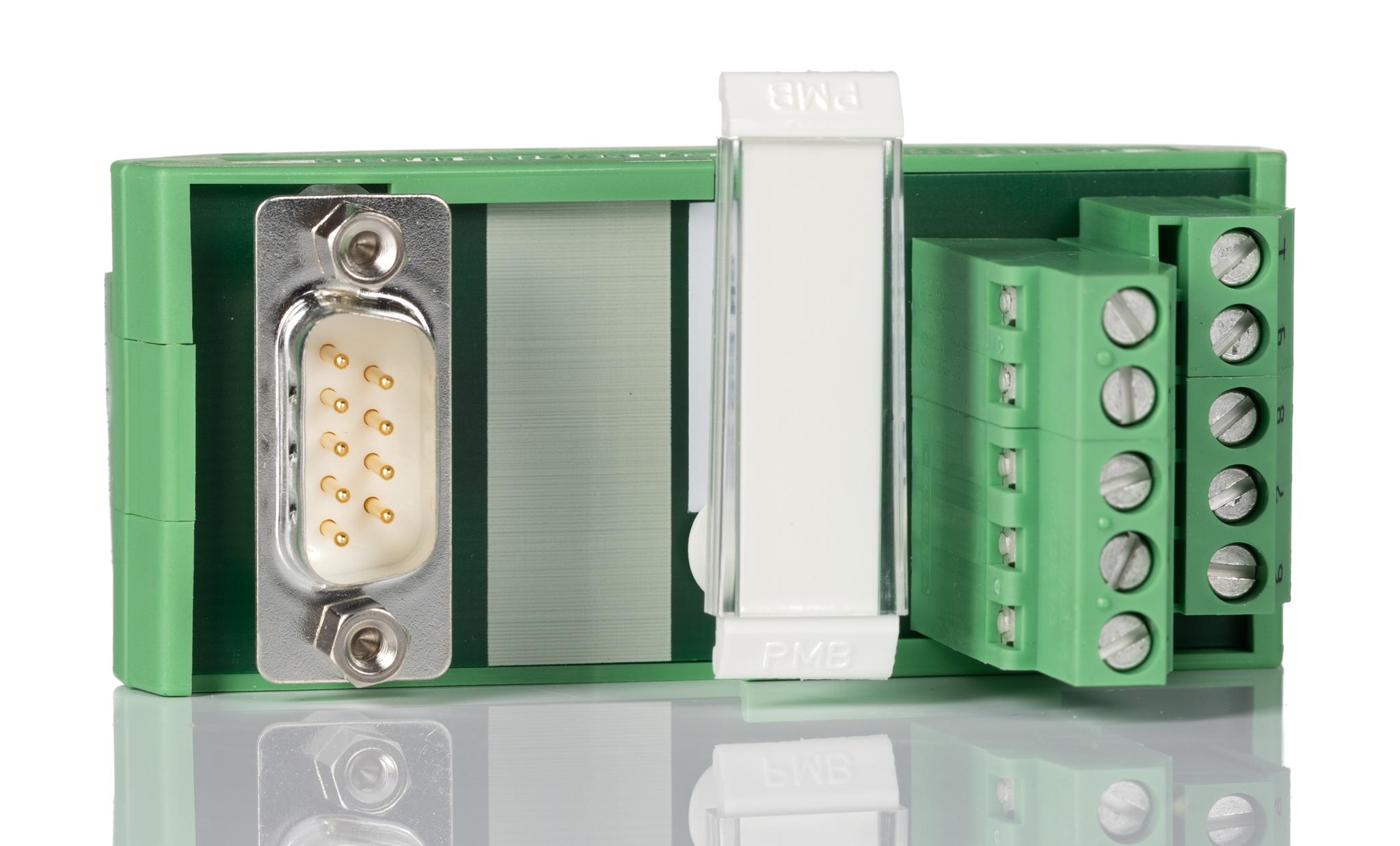 2281128 Phoenix Contact FLKM-D9 SUB/S Series 9-Contact Male Interface Module, D-Sub Connector, DIN Rail, 2.5A