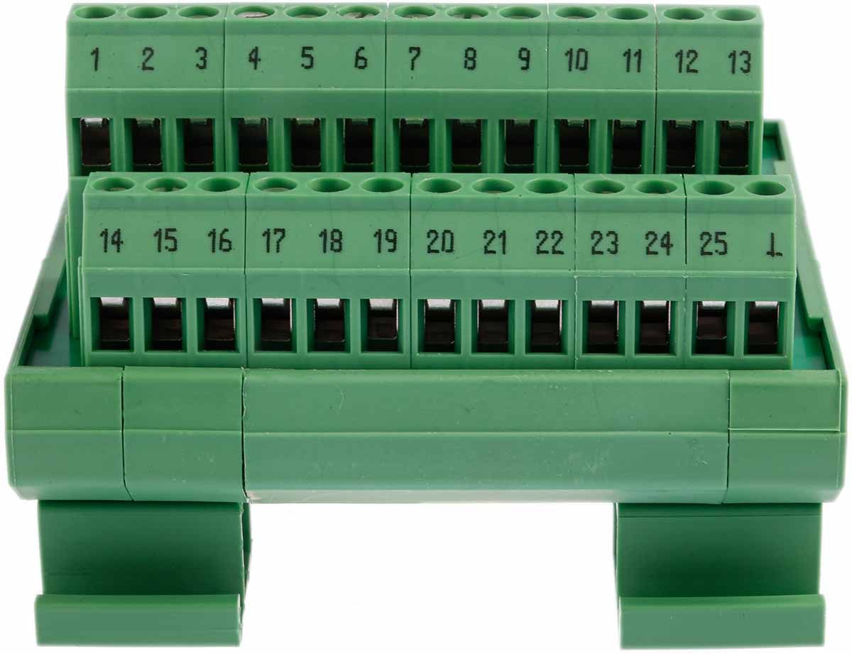 2281144 Phoenix Contact FLKM-D25 SUB/S Series 25-Contact Male Interface Module, D-Sub Connector, DIN Rail, 2.5A