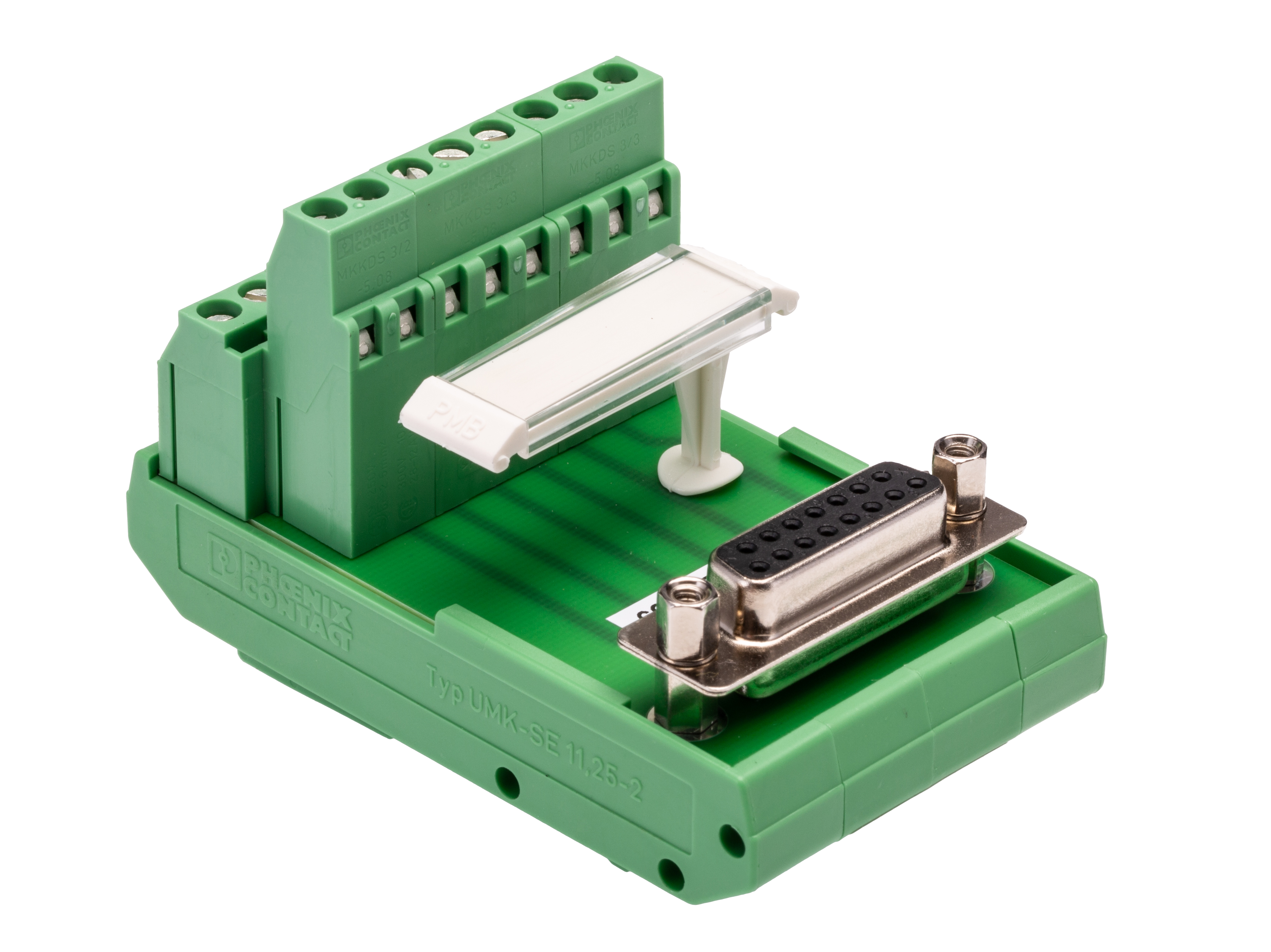 2281199 Phoenix Contact FLKM-D15 SUB/B Series 15-Contact Female Interface Module, D-Sub Connector, DIN Rail, 2.5A