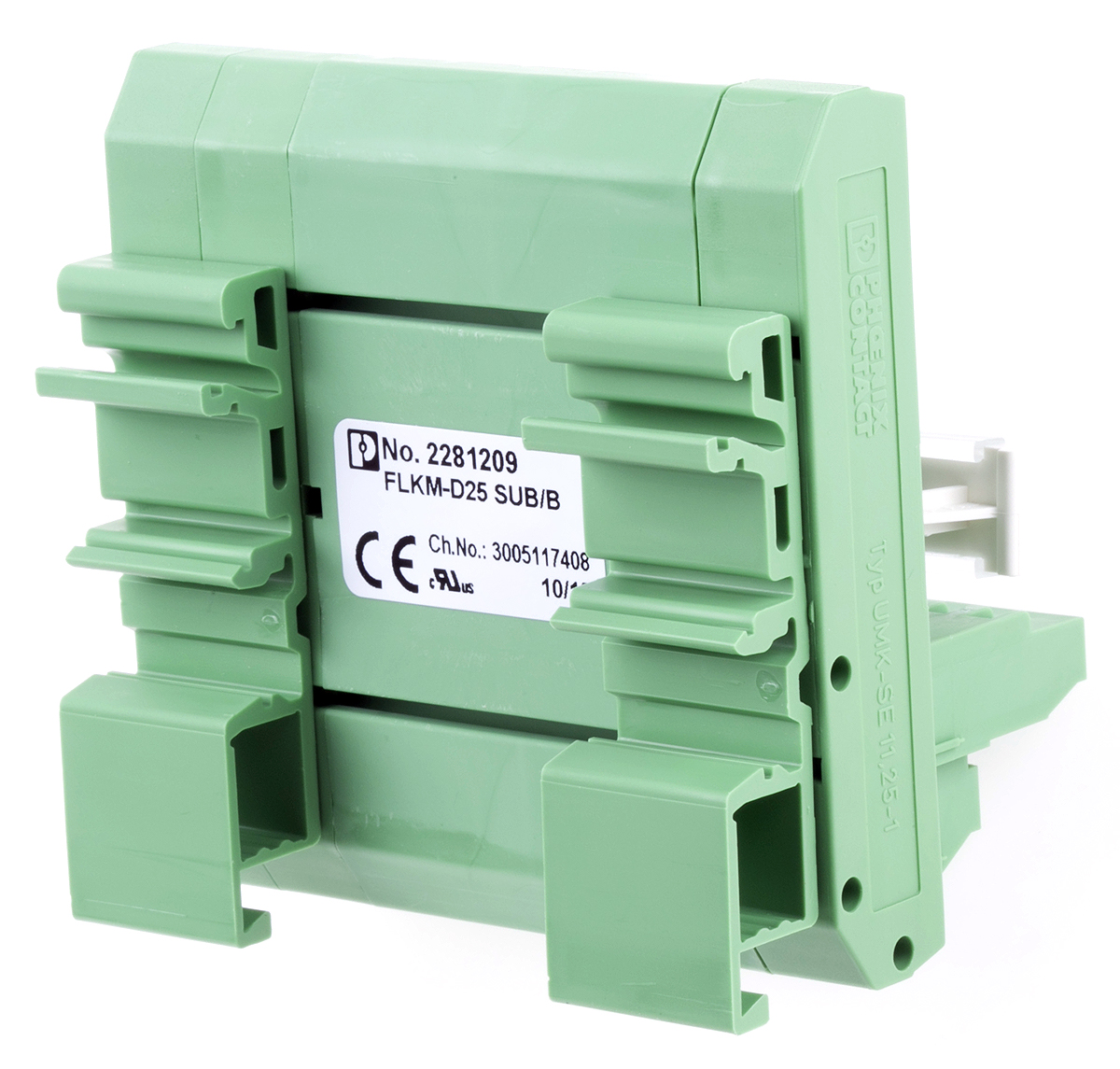 2281209 Phoenix Contact FLKM-D25 SUB/B Series 25-Contact Female Interface Module, D-Sub Connector, DIN Rail, 2.5A