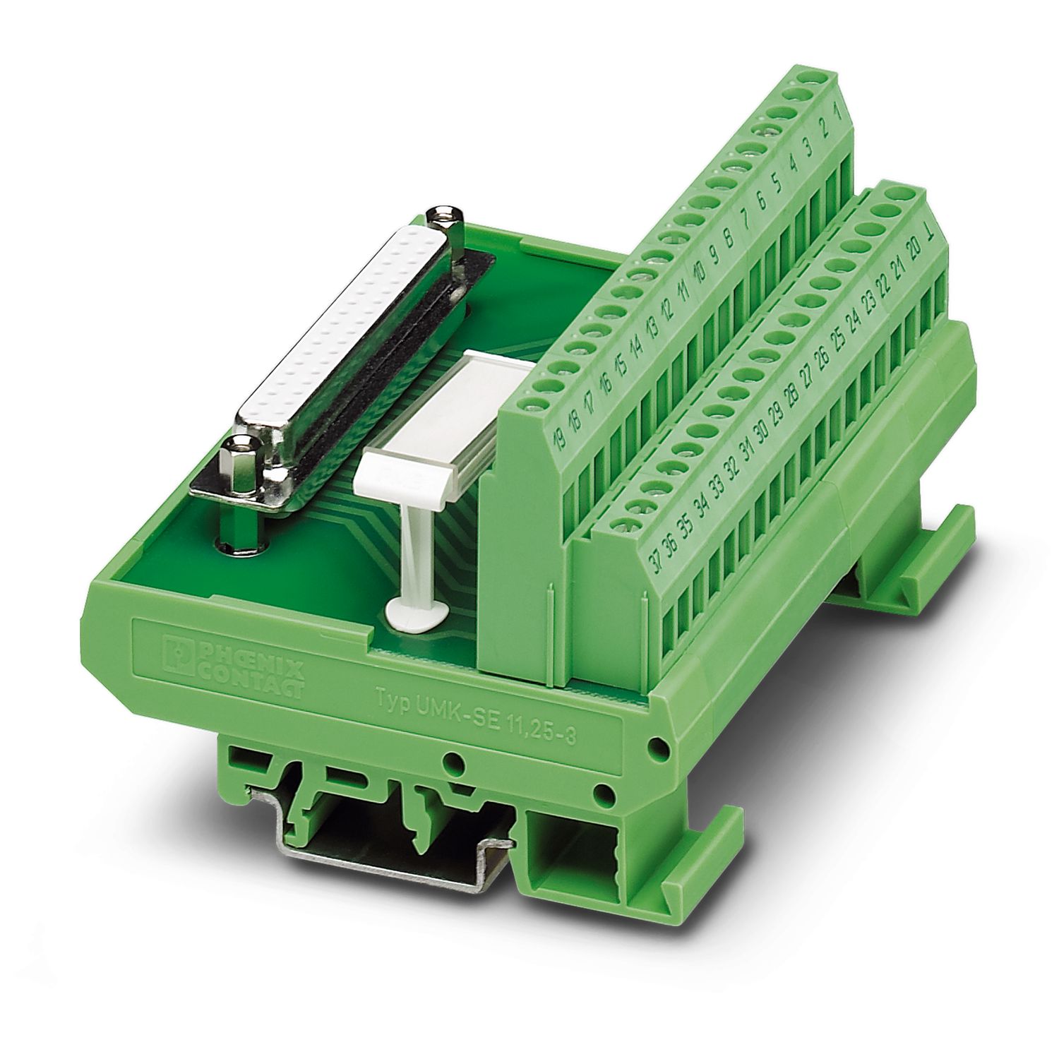 2281212 Phoenix Contact FLKM-D37 SUB/B Series 37-Contact Female Interface Module, D-Sub Connector, DIN Rail, 2.5A