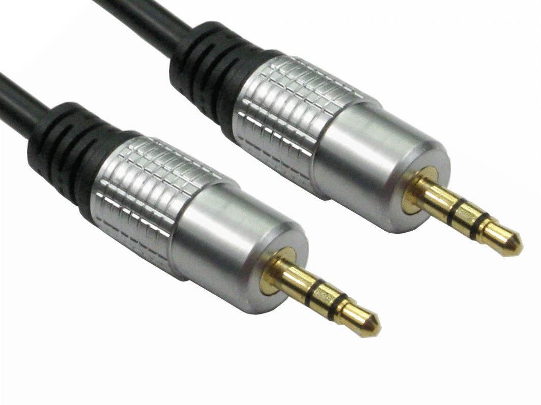 RS PRO Male 3.5 mm Stereo Jack to Male 3.5 mm Stereo Jack Auxiliary Cable, Black, 2 m