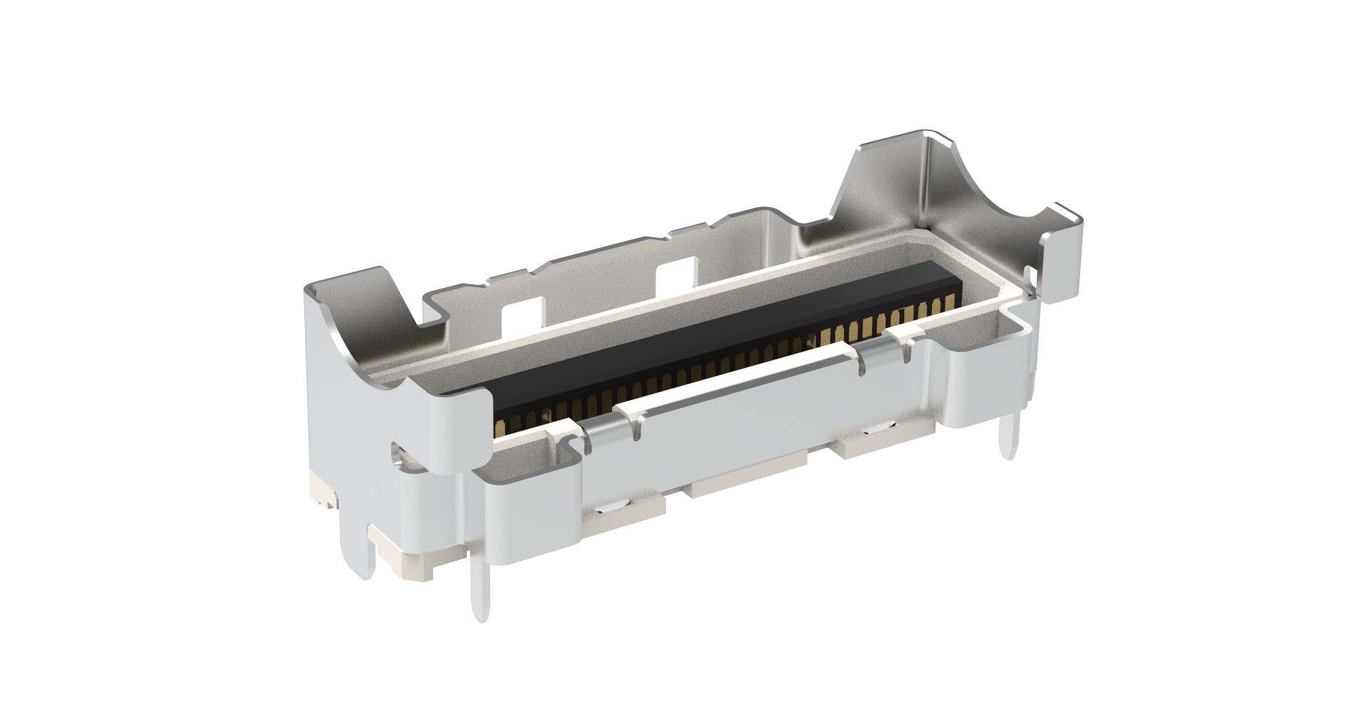 Amphenol Communications Solutions G991B312 Series Receptacle Edge Connector, PCB, 74-Contacts, 0.6mm Pitch, 1-Row