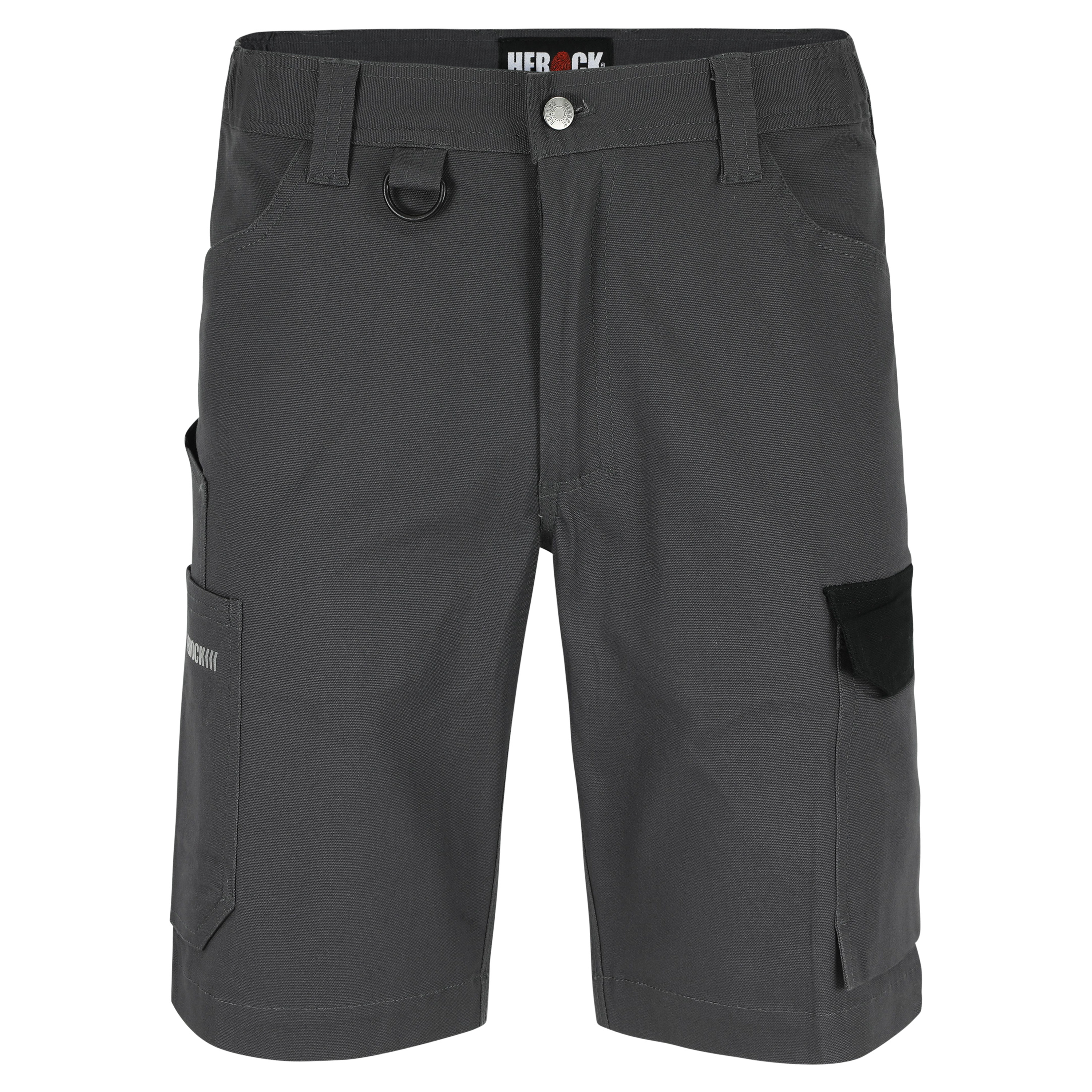 Herock 22MBM2101 Grey, Black Cotton, Elastane Work Shorts, 40 in
