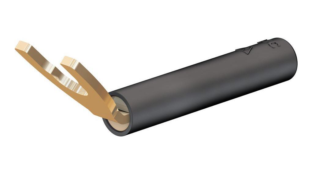 Staubli, B4-I/KS Insulated Fork Terminal, 4 mm Stud Size, Black