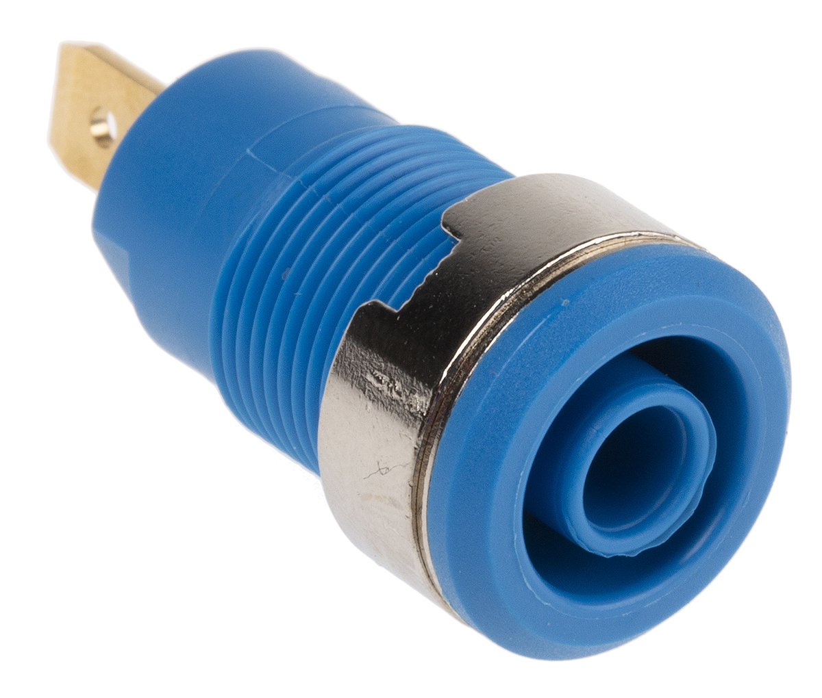 Staubli Blue Female Banana Socket, 4 mm Connector, Tab Termination, 1000V, 24A, Gold Plating