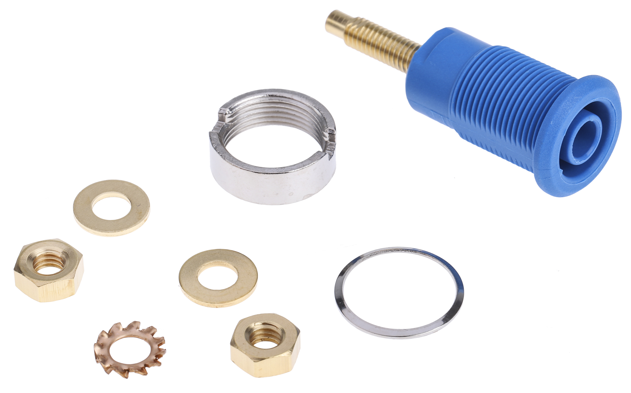 Staubli Blue Female Banana Socket, 4 mm Connector, Solder Termination, 1000V, 32A, Gold Plating