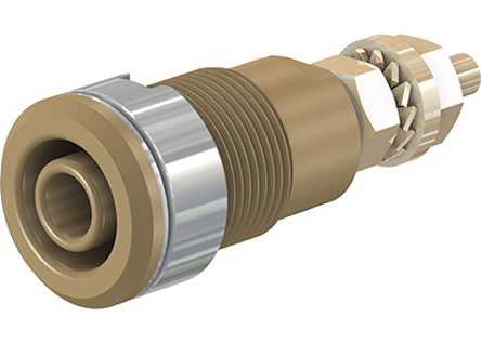 Staubli Brown Female Banana Socket, 4 mm Connector, Solder Termination, 1000V, 32A, Gold Plating