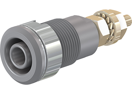 Staubli Grey Female Banana Socket, 4 mm Connector, Solder Termination, 1000V, 32A, Gold Plating