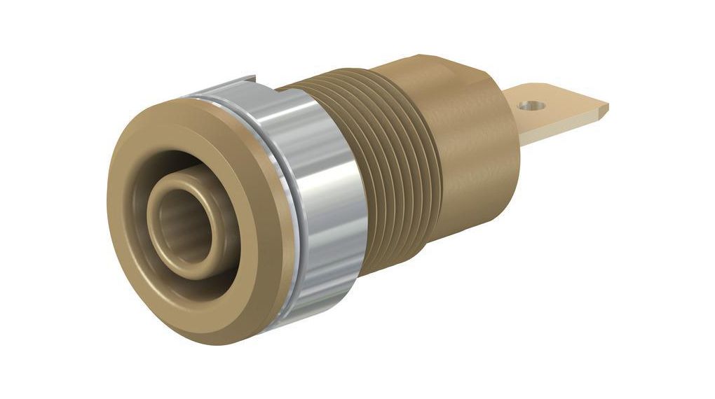 Staubli Brown Female Banana Socket, 4 mm Connector, Screw Termination, 1kV, 32A, Gold Plating